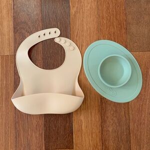 EZPZ Tiny Bowl Suction Silicone Bowl Bib Baby Led Weaning